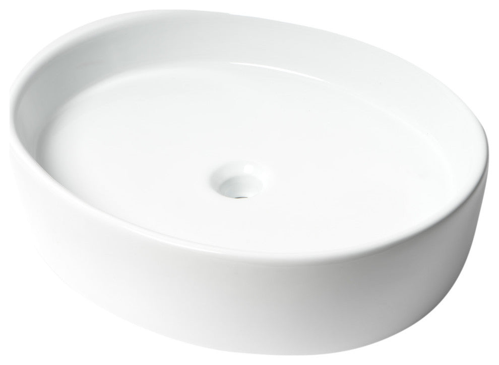 Alfi Brand Abc911 White 22" Oval Above Mount Ceramic Sink