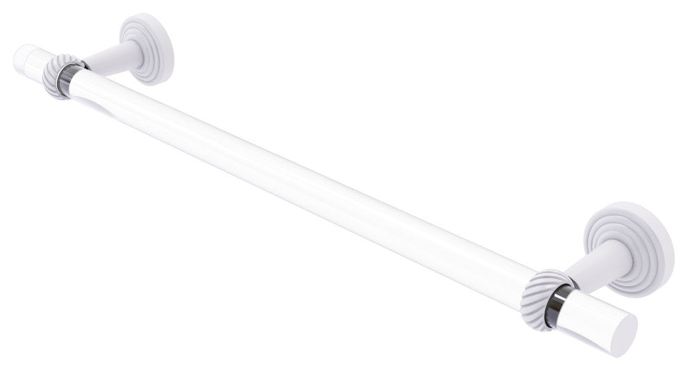 Pacific Beach 18" Towel Bar with Twisted Accents, Matte White