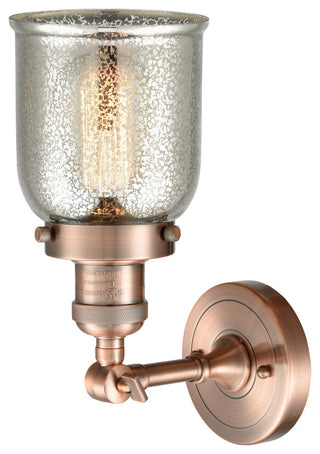 1-Light Small Bell 5" Sconce, Antique Copper, Glass: Silver Mercury