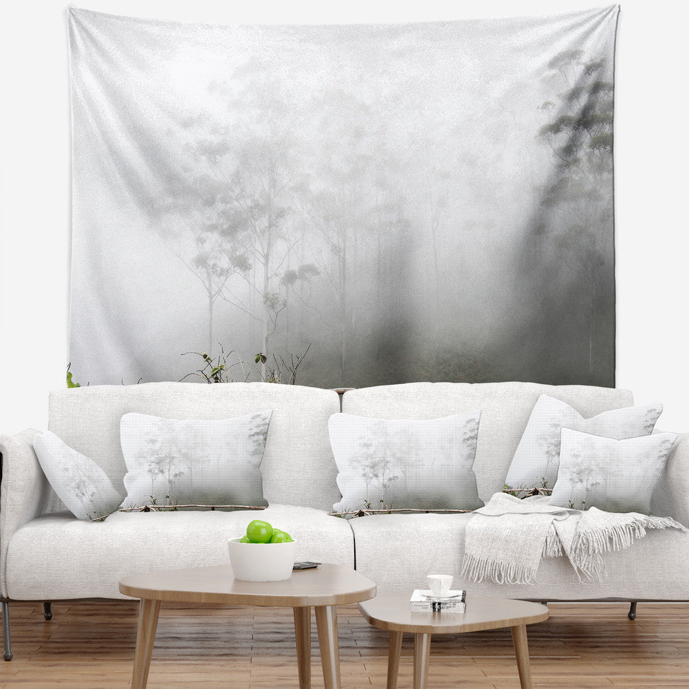 Fogs on Western Ghats Hills Landscape Wall Tapestry, 92"x78"