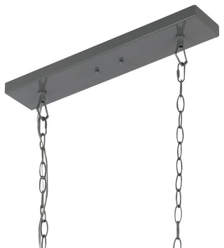 Pagoda Lantern Metal LED Pendant, Gray, Width: 49"