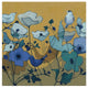 "Birdy Birdy Royal Blue" Digital Paper Print by Shirley Novak, 26"x26"