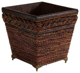 Lacquered Coiled Rope Decorative Planter