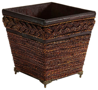 Lacquered Coiled Rope Decorative Planter