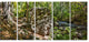 "Huge Rock in Black River Shore" Landscape Wall Art Wall Art, 5 Panels, 60"x28"