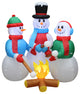5' Tall Christmas Inflatable Snowmen Campfire Roasting Marshmallows