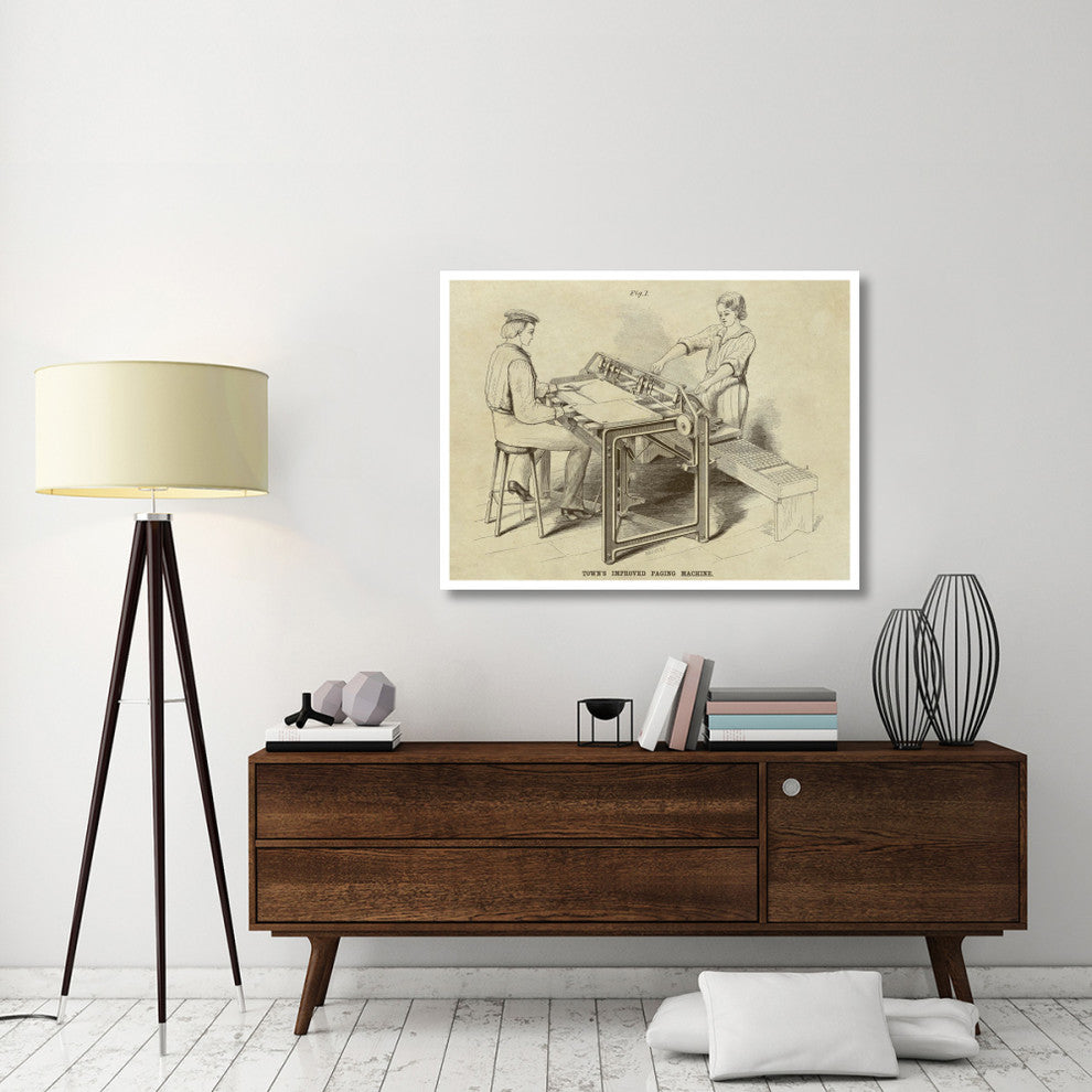 "Town's Improved Paging Machine" Digital Paper Print by Inventions, 46"x35"