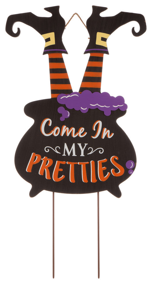 32"H Halloween Wooden Witch Yard Stake or Standing Decor or Hanging Decor