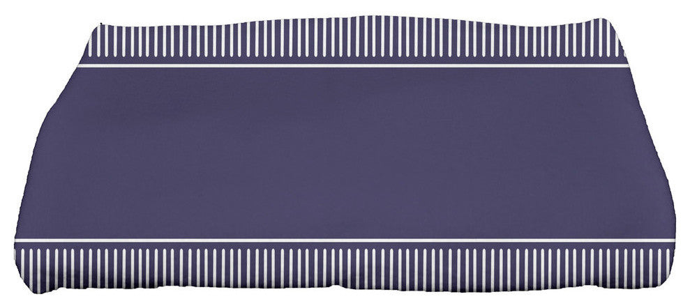 Dashing Stripe, Stripe Print Bath Towel, Navy Blue