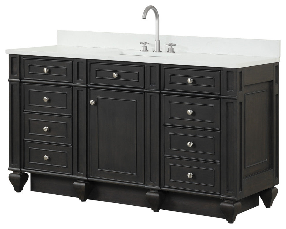 Winston Traditional Brown 60" Single Vanity
