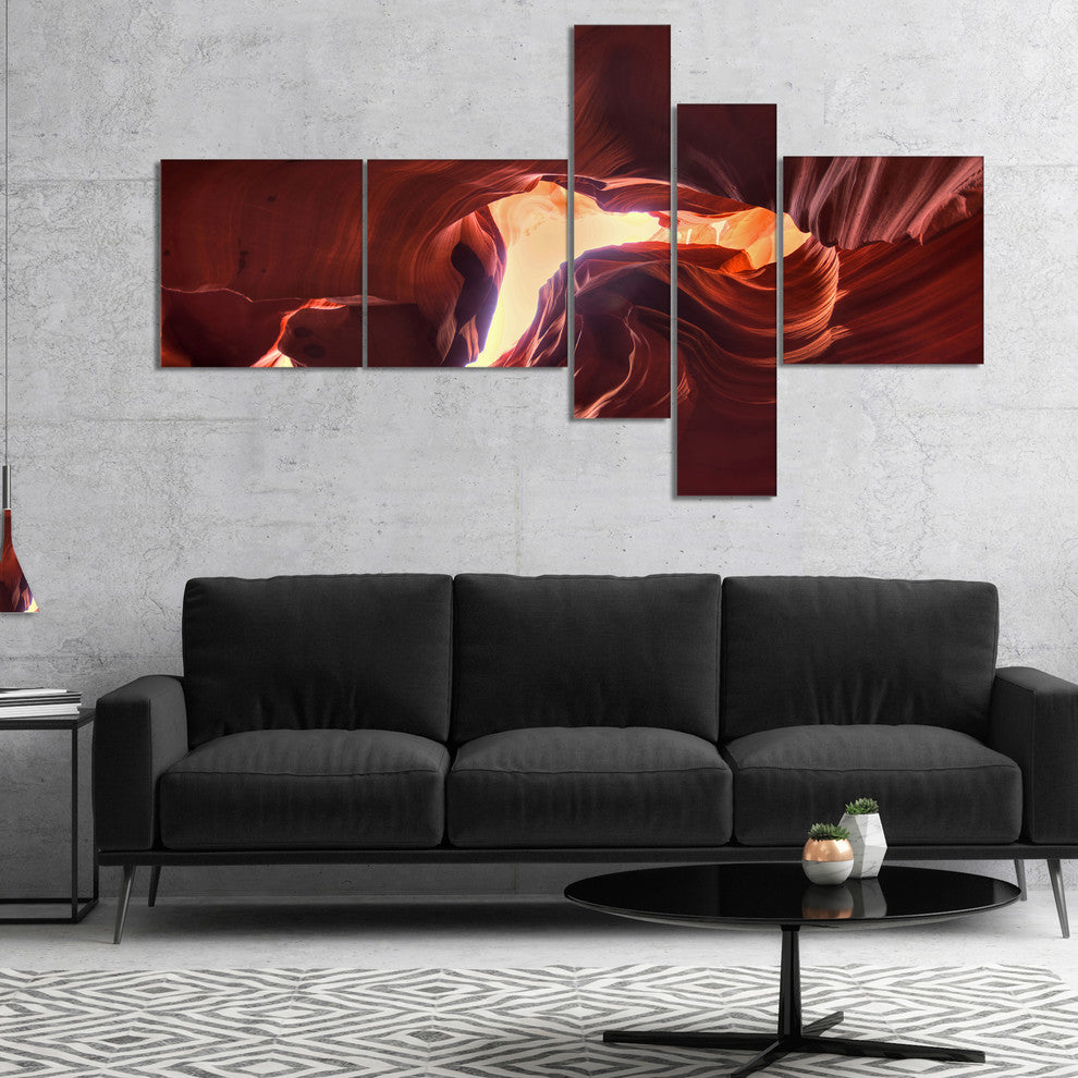 Stone Structures In Lower Antelope Canyon, Photo Canvas Print, 60"x32", 5 panels