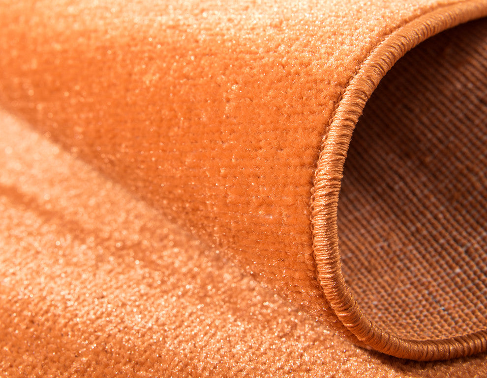 Unique Loom Orange Solid Williamsburg 5' 0 x 5' 0 Round Rug