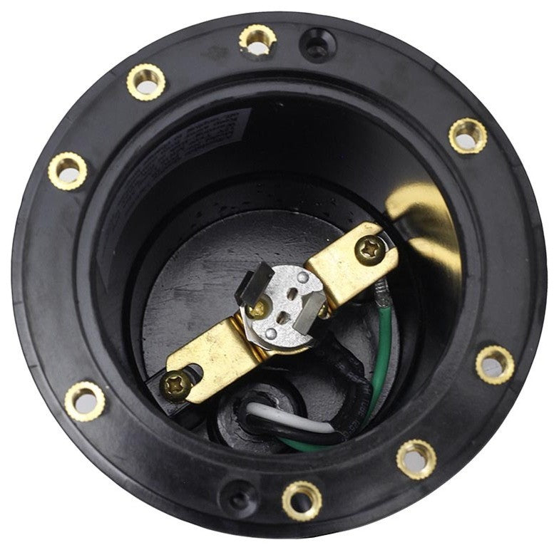 12V Composite Ground Well Light With 3-Directional Mushroom Cover, Raw Brass
