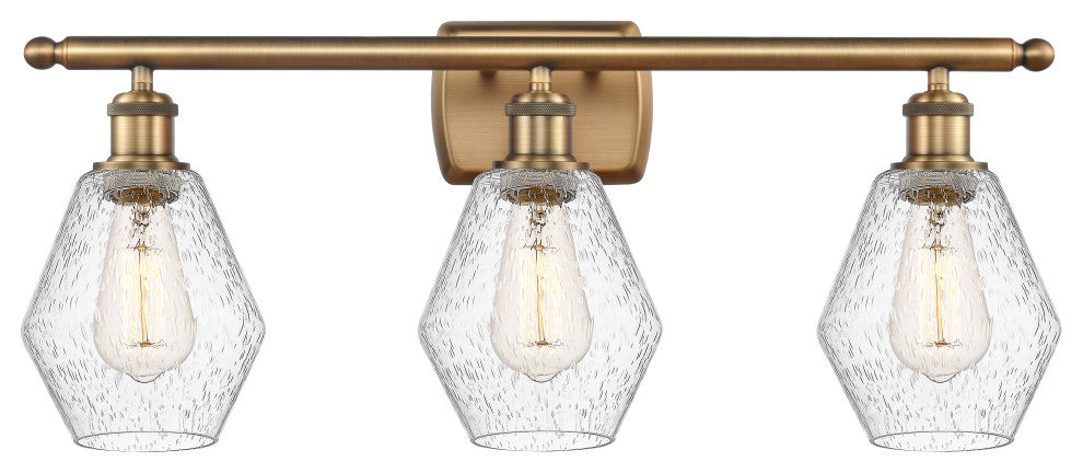 Innovations 516-3W-BB-G654-6 3-Light Bath Vanity Light, Brushed Brass