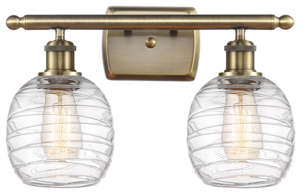Innovations 516-2W-AB-G1013 2-Light Bath Vanity Light, Antique Brass
