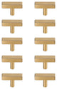Elegant Decor PL402-1-BR-10PK Dior Brass T Bar Pull Multipack, Set of 10