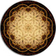 Rounded Brown Fractal Flower, Floral Round Wall Art, 23"