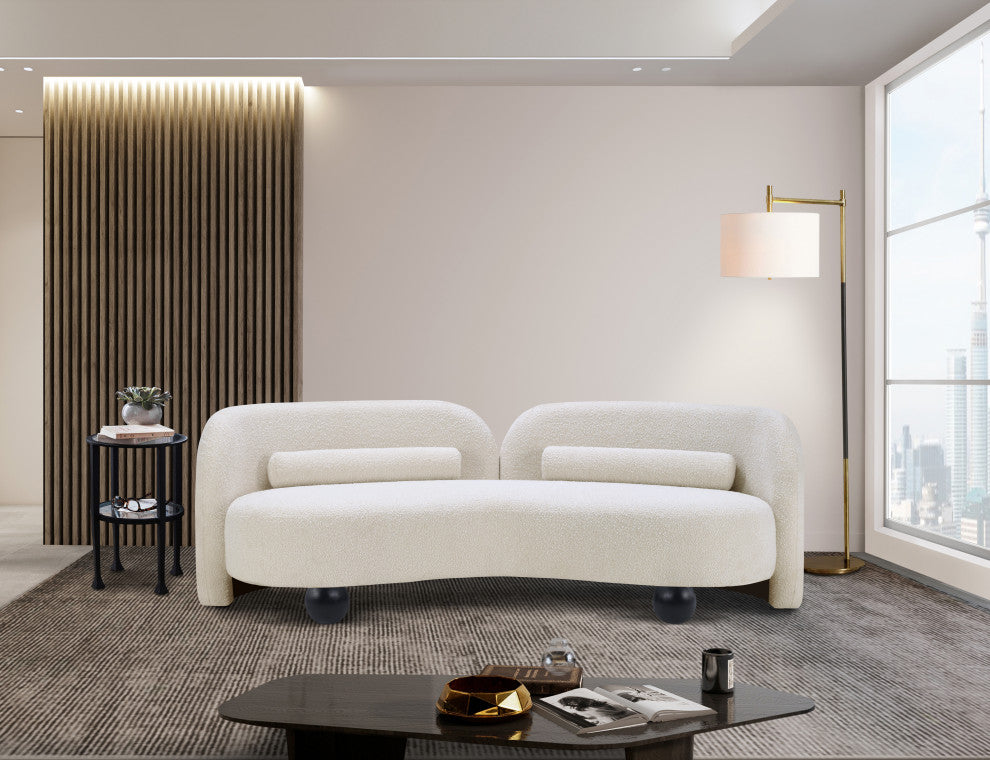 Daphne Upholstered Chair/Loveseat/Sofa, Cream, Boucle Fabric, Sofa