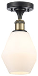 Innovations 516-1C-BAB-G651-6-LED 1-Light Semi-Flush Mount, Black Antique Brass