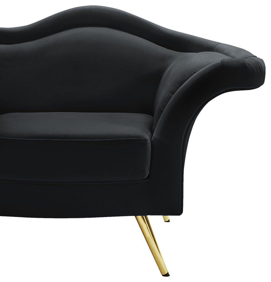 Lips Velvet Upholstered Chair, Black