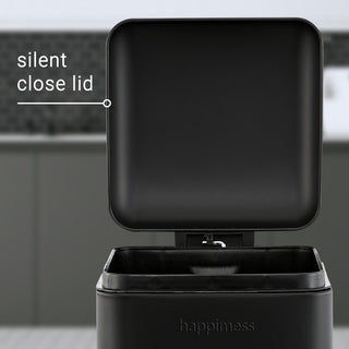 Betty Retro Mini 3.2-Gallon Step-Open Trash Can, Black