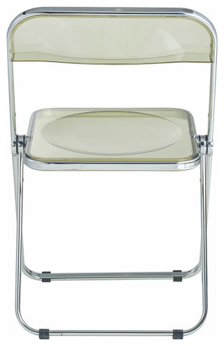 LeisureMod Lawrence Acrylic Folding Chair With Metal Frame