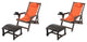 Romantic Collection Canvas Sling Chair with Cup and Wine Holder, Dark Brown Fram