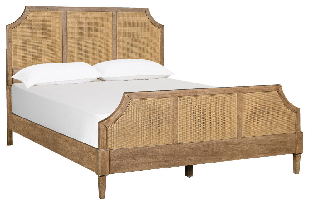 Martha Stewart Salina Accent Cabinet, Bed, Nightstand, Toasted Almond, Bed