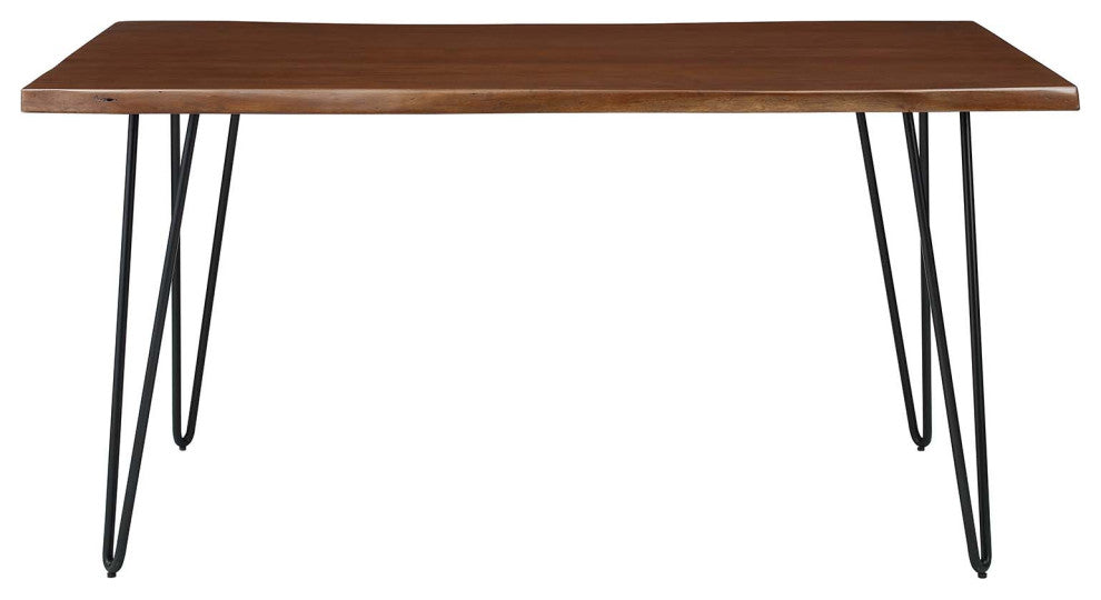 Henley 60" Live Edge Acacia Wood Dining Table, Black Walnut