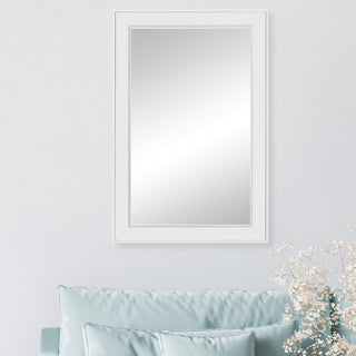 Porter Framed Wall Mirror, White, 22"x30"