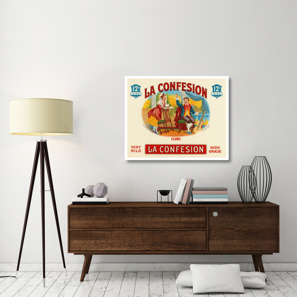 "La Confession Cigars" Digital Paper Print by Vintage Booze Labels, 42"x34"