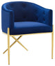 Savour Tufted Performance Velvet Accent Dining Armchair Navy