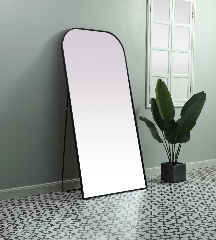 Metal Frame Arch Full Length Mirror 35X72 Inch, Black