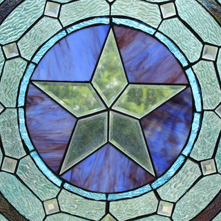 CHLOE Lighting Lonestar Tiffany Round Window Panel