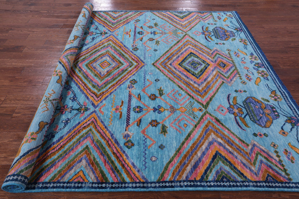 8' 1" X 10' 0" Hand Knotted Moroccan Wool Rug - Q15415