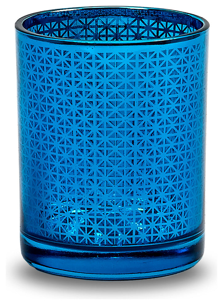 Arabesque Votive, Set of 6, Aqua