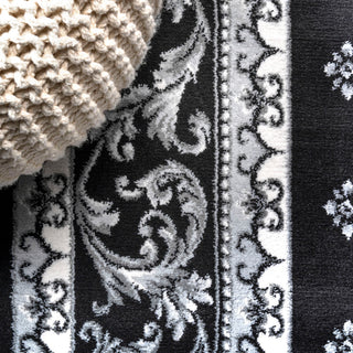 Acanthus French Border, Black/Gray, 2x8