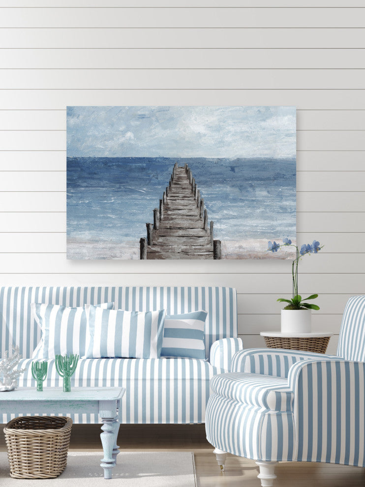 "Old Dock" Painting Print on Wrapped Canvas, 60x40