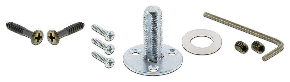 Single Craftsman Plate With Round Clear Mission Knob, Antique Brass