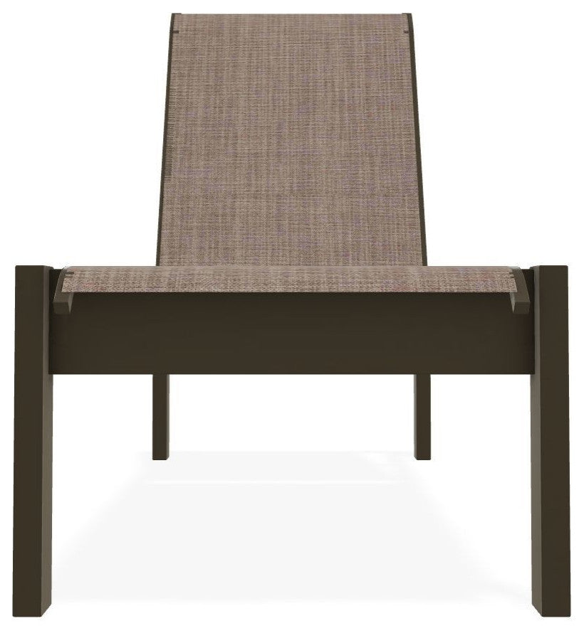 Leeward Sling Stackable Outdoor Chaise Lounge, Augustine Fennel/Beachwood