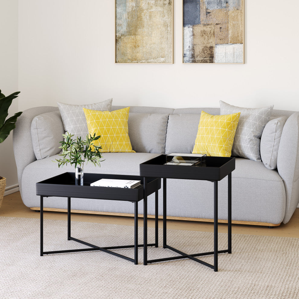 Metal Coffee Tables, 2-Piece Set
