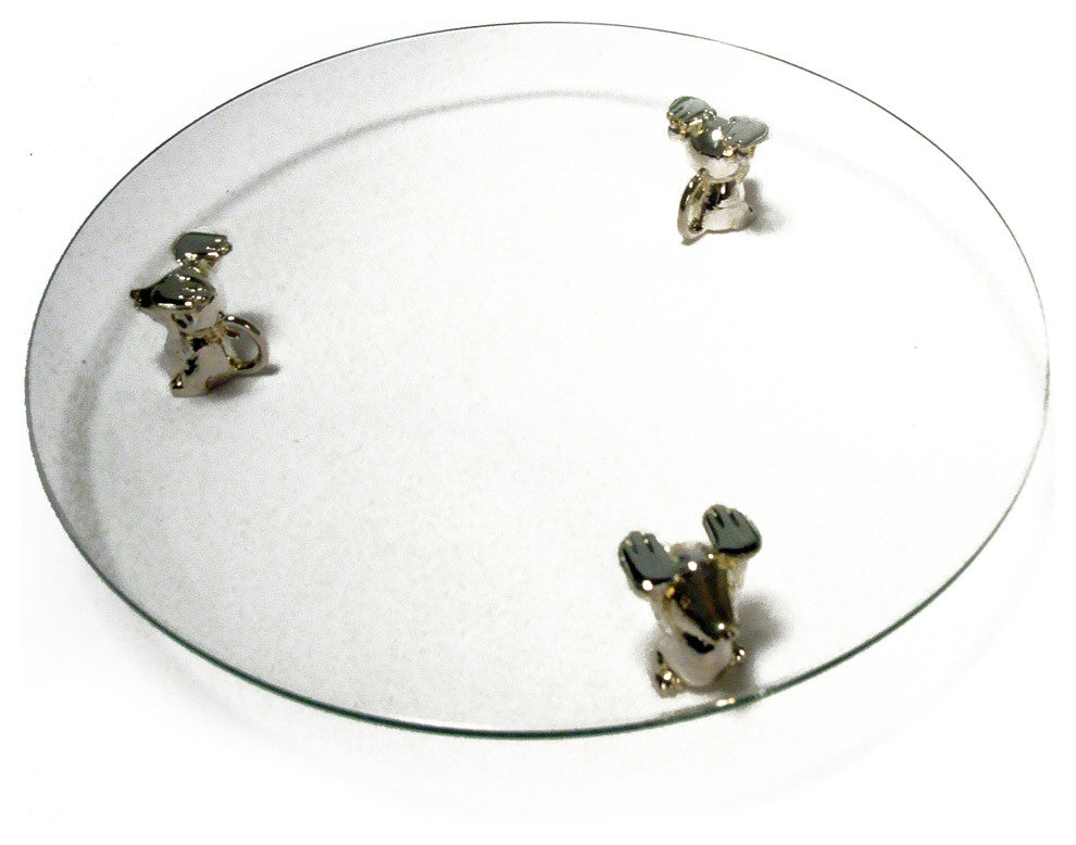 Elegance Glass Cheese Tray with Mice Feet Stands