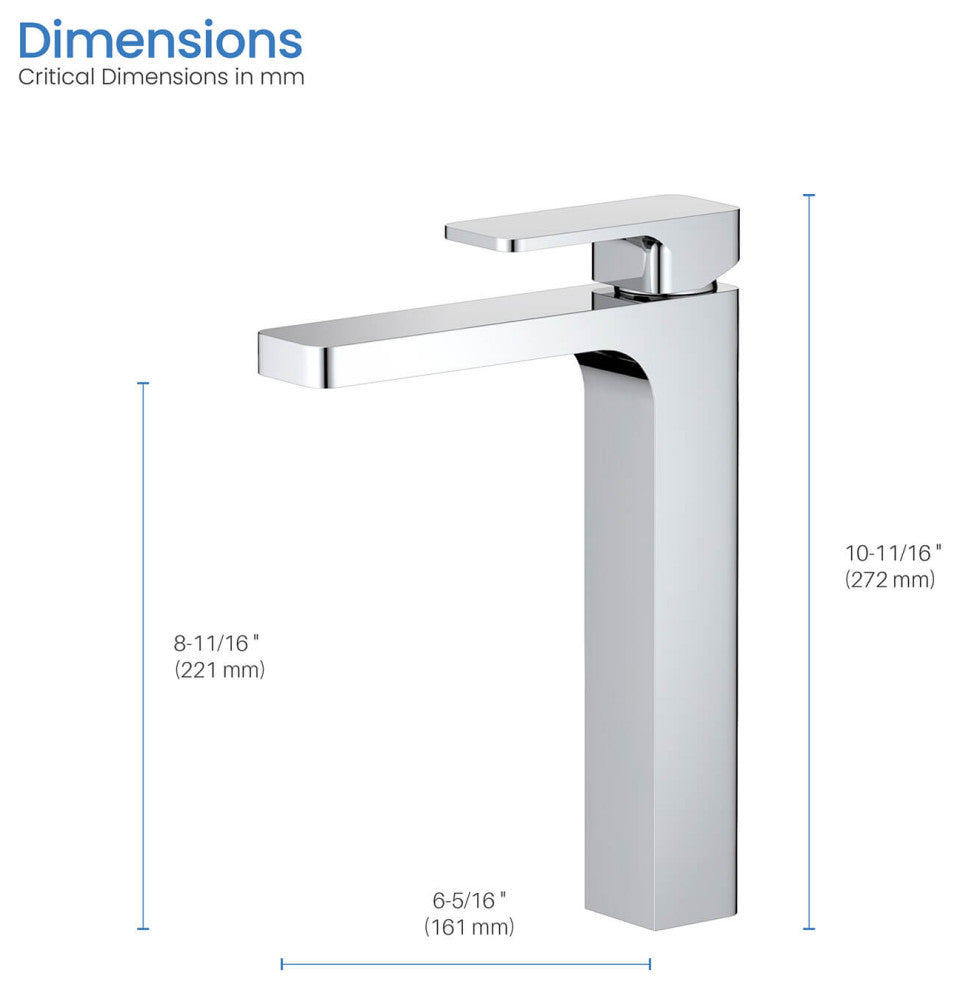 Blaze-T Single Handle Bathroom Vessel Sink Faucet, Chrome