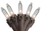 Set of 35 Clear Mini Christmas Lights 2.5" Spacing - Brown Wire