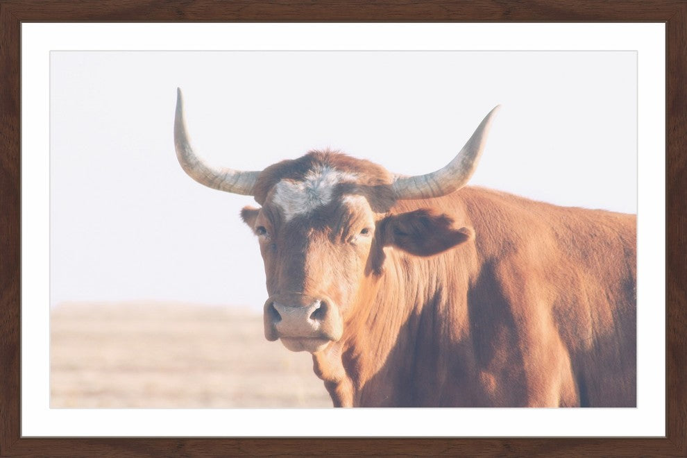 Marmont Hill, "Curious Bovine" Framed Painting Print, 18x12