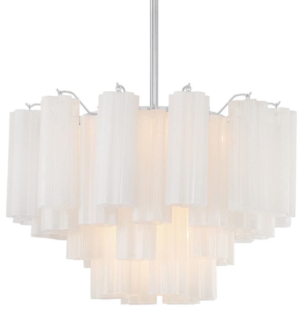 Crystorama Lighting Group ADD-308-WH Addis 9 Light 22"W Waterfall - Polished