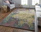 Weave & Wander Nakita Rug, Eggplant/Lodon Green/Gold, 8ft x 10ft Rug