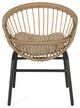 Dero Outdoor Wicker Dining Chairs With Cushion, Set of 2, Light Brown and Beige