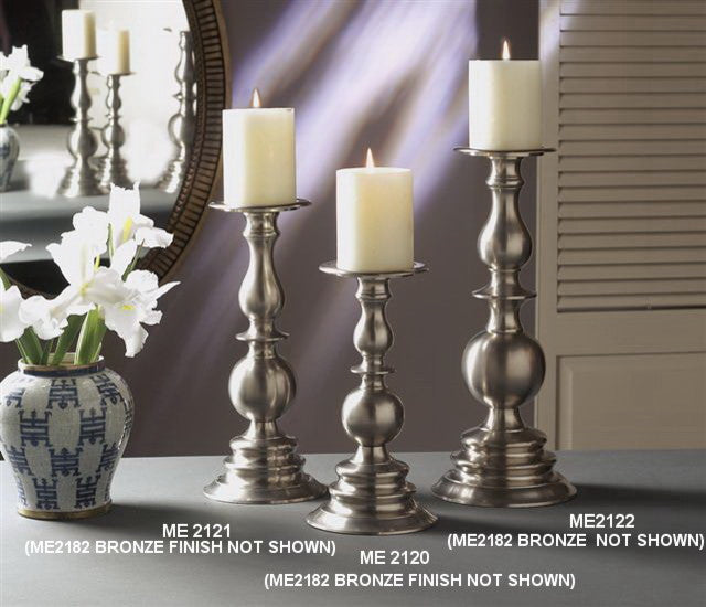 Pillar Candleholder, Bronze