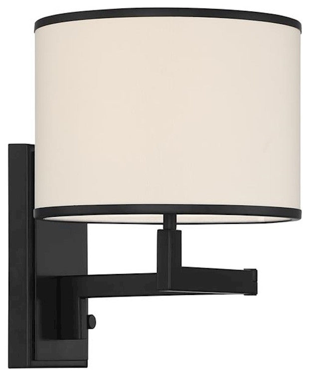 Crystorama MAD-B4101-MK, 1-Light Wall Mount, Matte Black